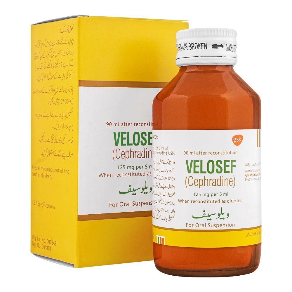 GSK Velosef Suspenion, 125mg/90ml - Main Image