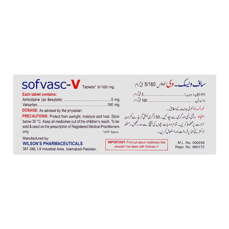 Wilson's Pharmaceuticals Sofvasc-V Tablet, 5/160mg, 14-Pack - Image 2