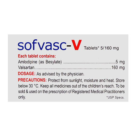 Wilson's Pharmaceuticals Sofvasc-V Tablet, 5/160mg, 14-Pack - Image 3