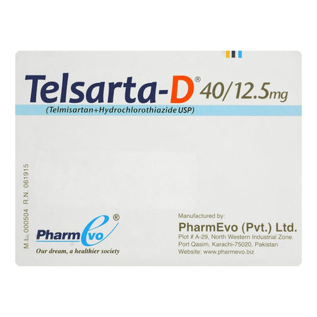 PharmEvo Telsarta-D Tablet, 40/12.5mg, 14-Pack - Image 2
