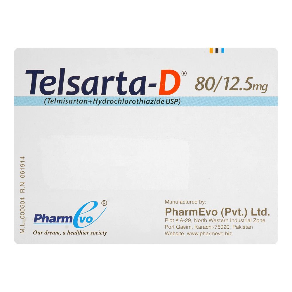 PharmEvo Telsarta-D Tablet, 80/12.5mg, 14-Pack - Image 2