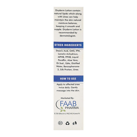 Faab Pharma Dryderm Lotion, For Dry & Rough Skin, 150ml - Image 2