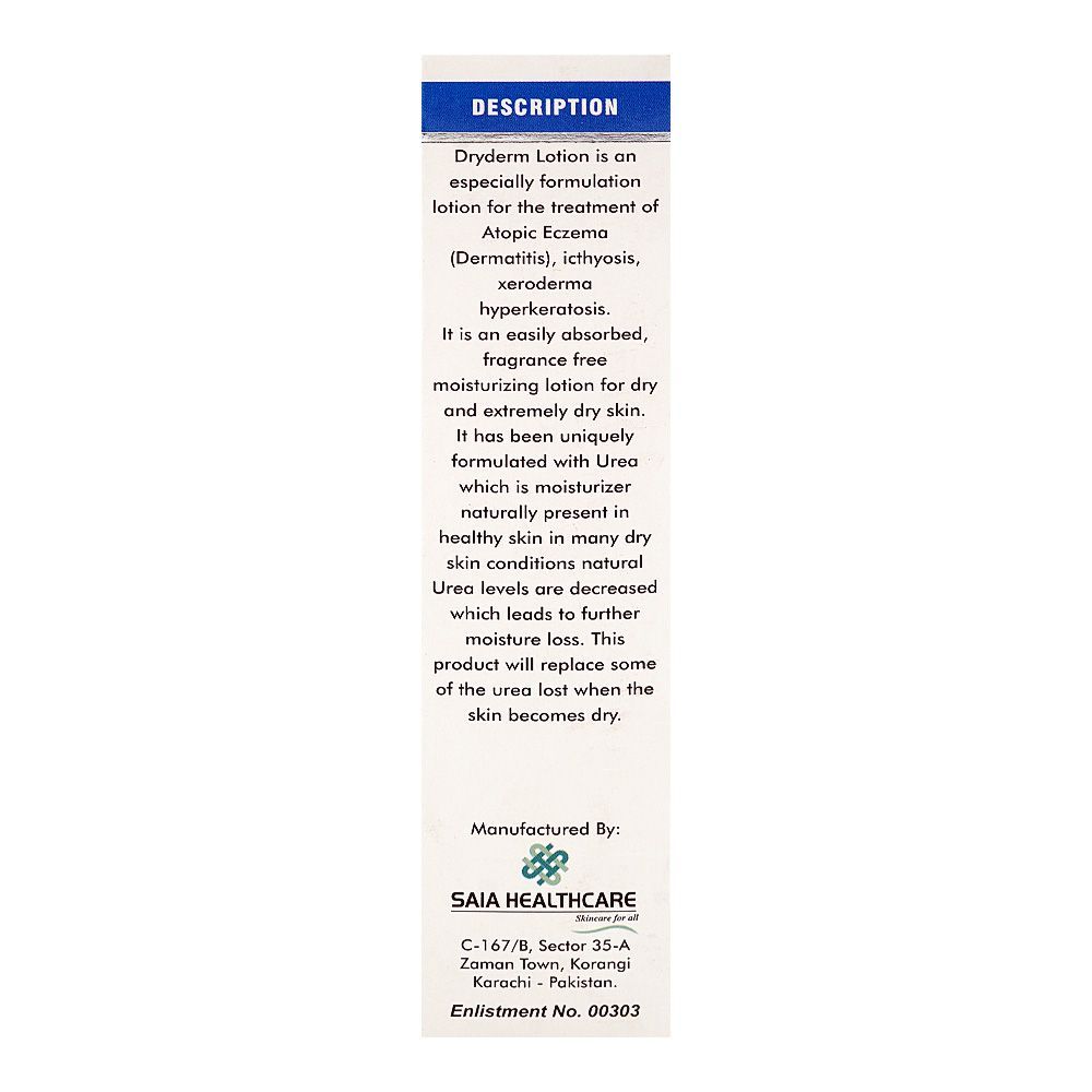 Faab Pharma Dryderm Lotion, For Dry & Rough Skin, 150ml - Image 3