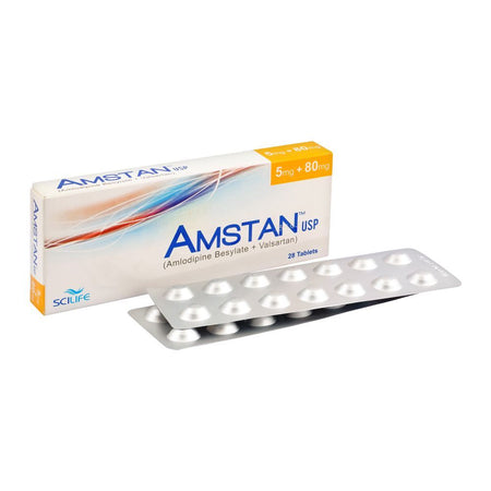 Scilife Pharma Amstan Tablet, 5mg + 80mg, 28-Pack - Main Image