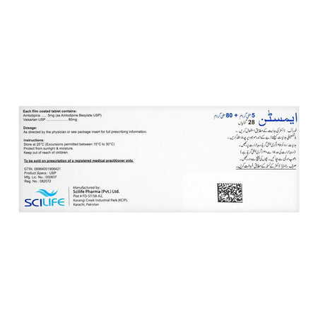 Scilife Pharma Amstan Tablet, 5mg + 80mg, 28-Pack - Image 2
