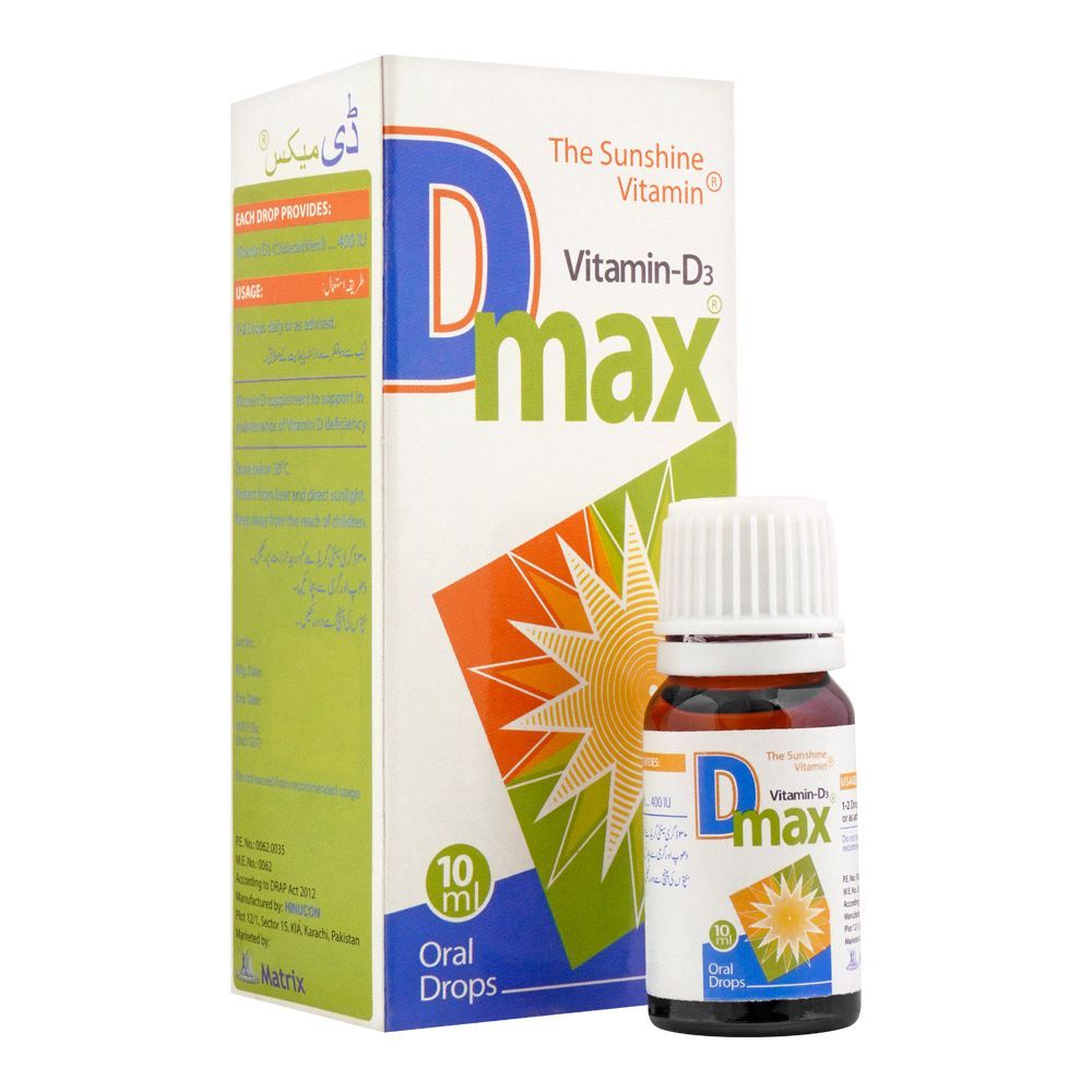 Matrix Pharma D-Max Vitamin D3 Oral Drops, 10ml - Main Image