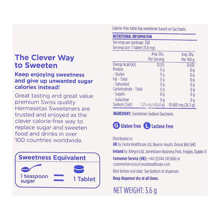 Hermesetas Mini Sweeteners Tablets, 300-Pack - Image 3