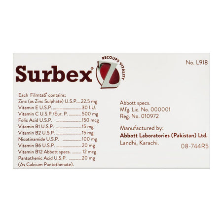 Abbott Surbex Z Tablet, 30-Pack - Image 4