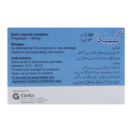 Getz Pharma Gabica Capsule, 150mg, 14-Pack - Image 3