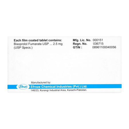 Efroze Chemicals Corbis Tablet, 2.5mg, 20-Pack - Image 2