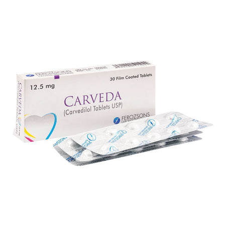 Ferozsons Laboratories Carveda Tablet, 12.5mg, 30-Pack - Main Image