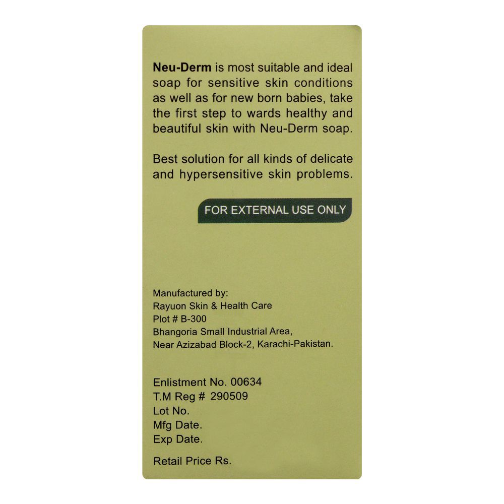 Neu-Derm Medicated Soap, For Delicate, Dry, Sensitive Skin & Allergic Conditions, 100g - Image 2
