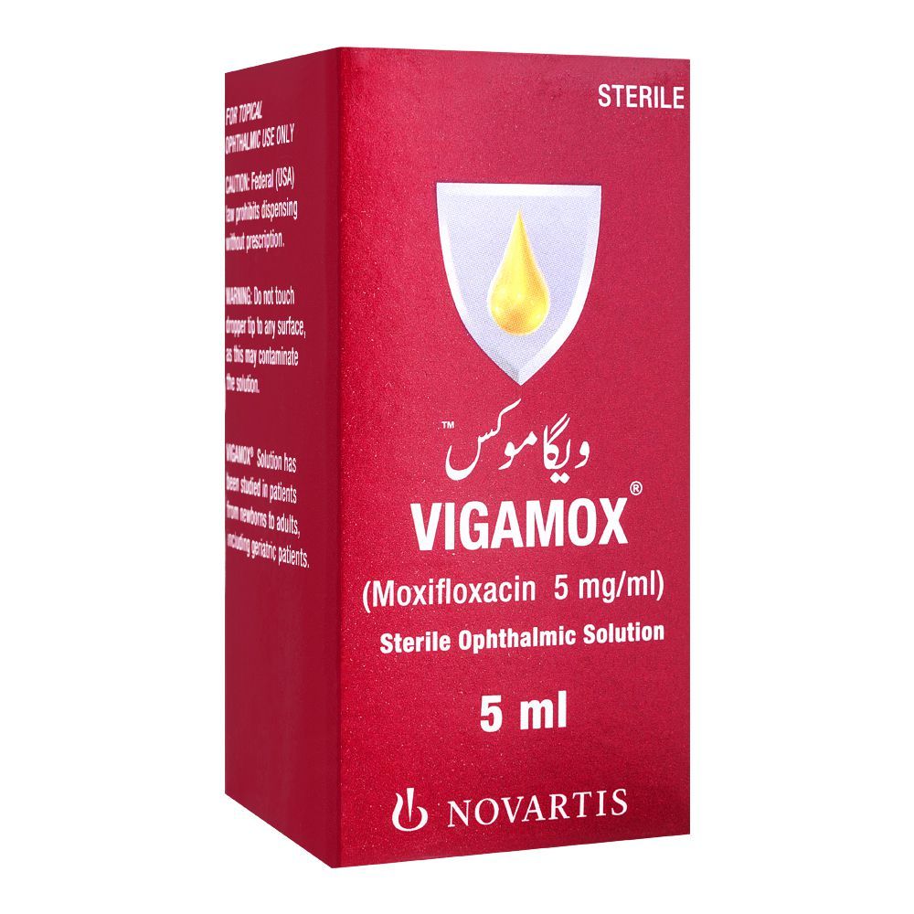 Novartis Pharmaceuticals Vigamox 0.5% Eye Drops, 5ml - Main Image