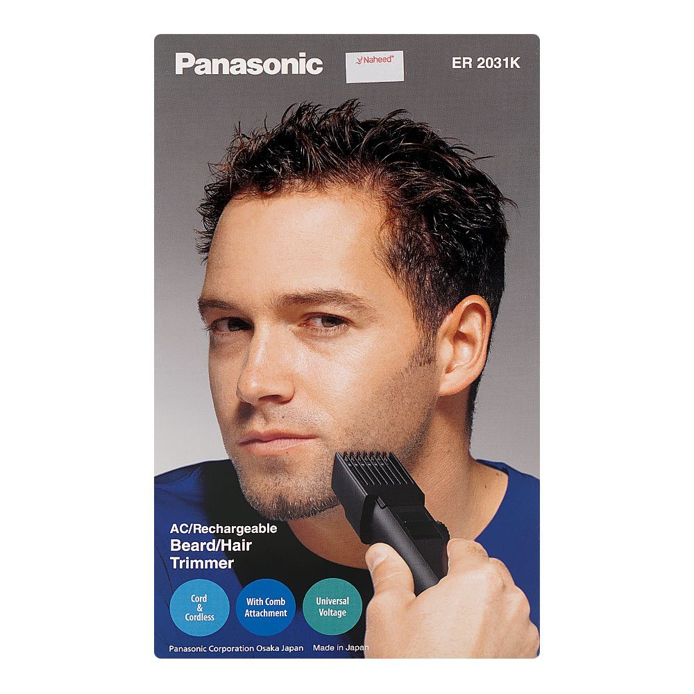 Panasonic AC/Rechargeable Beard/Hair Trimmer, 40 Minutes Run Time, 100-240V, ER-2031K - Image 5