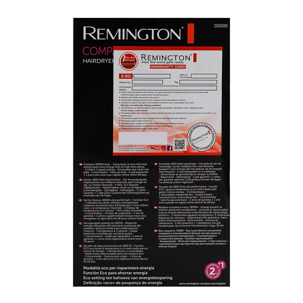 Remington Compact Ionic Travel Hair Dryer D5000 - Image 3