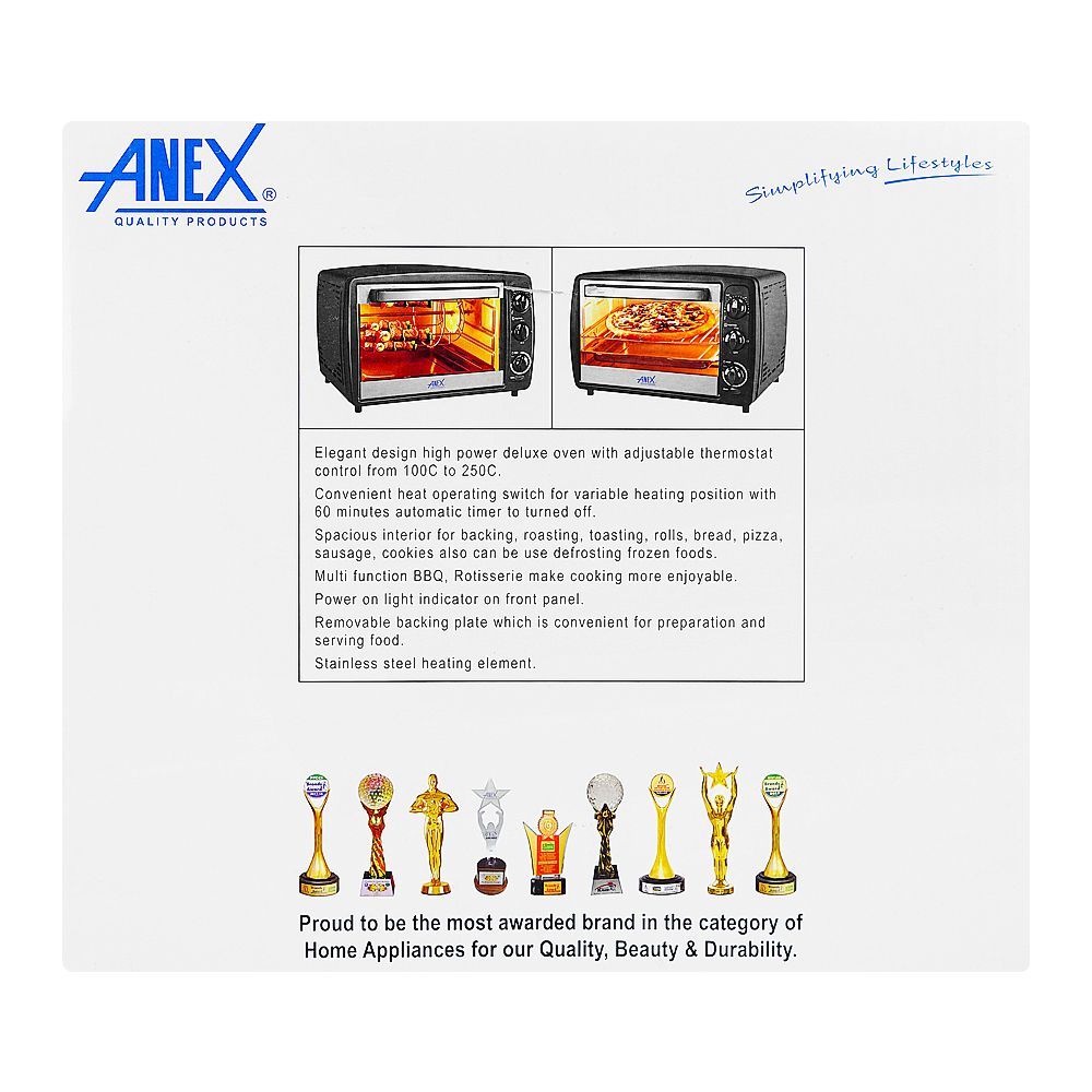 Anex Oven Toaster, 1380W, AG-1065 - Image 4
