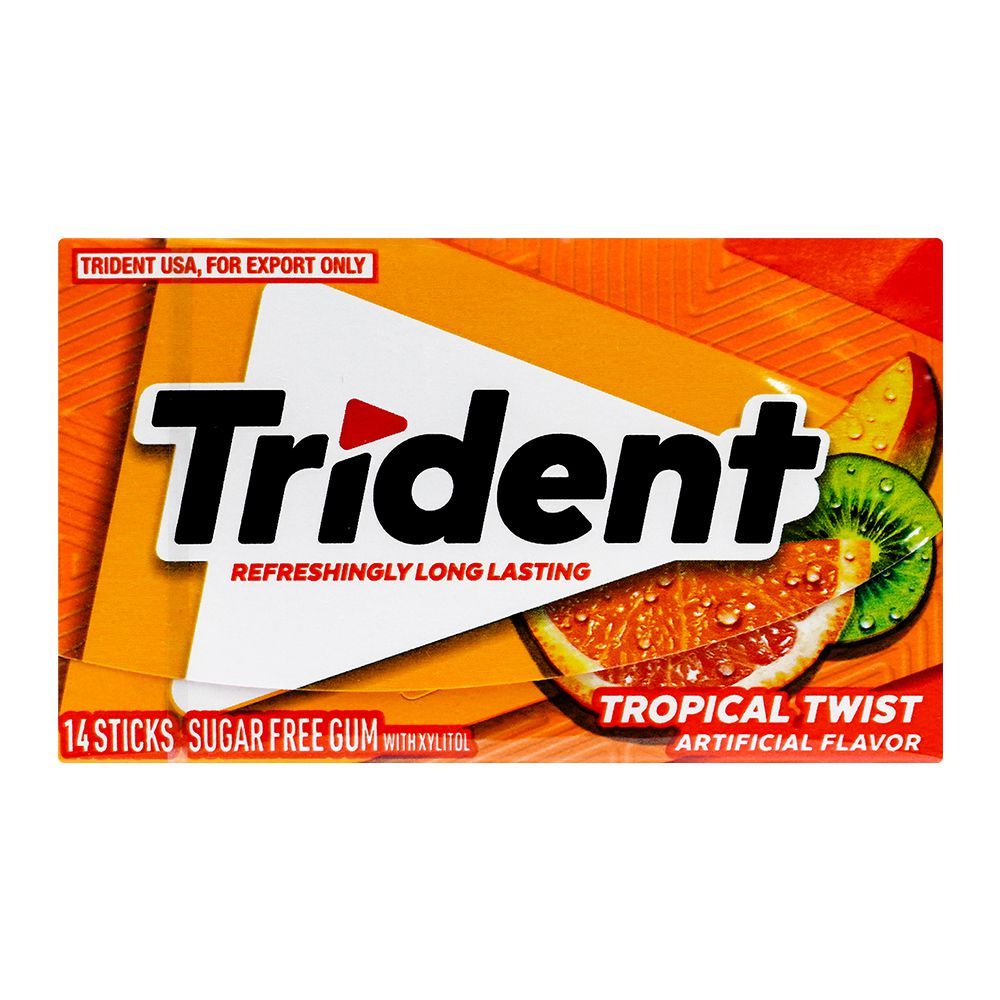 Trident Sugar-Free Gum Tropical Twist, 14-Pack - Main Image