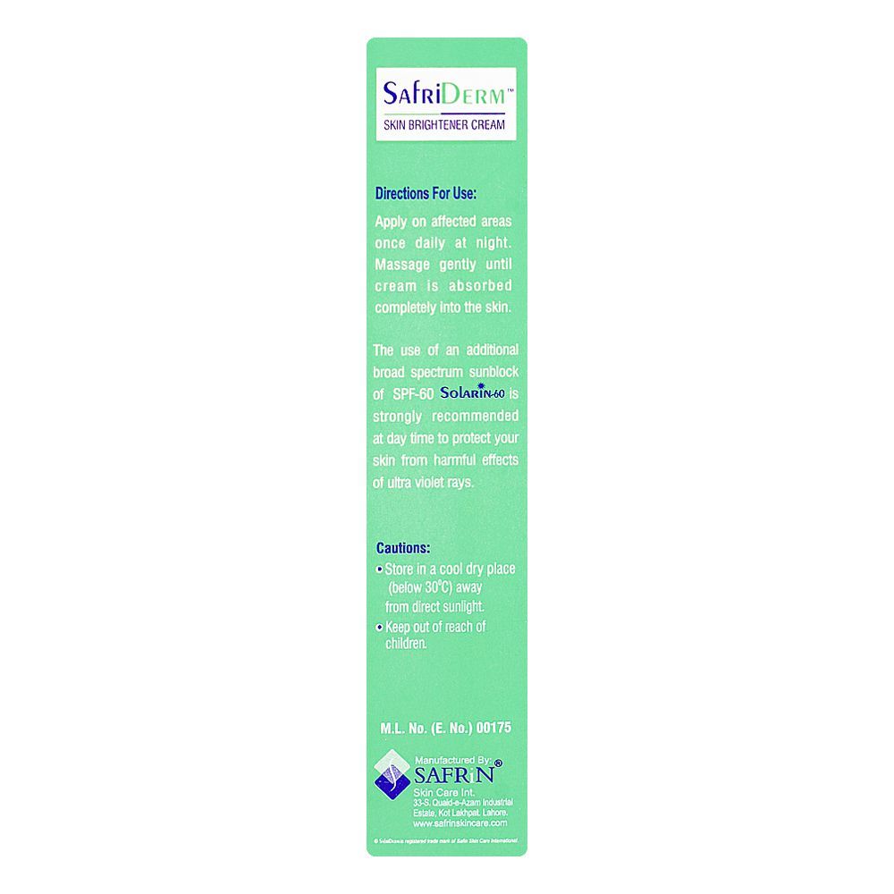 Safriderm Skin Brightening Cream, 30g - Image 2