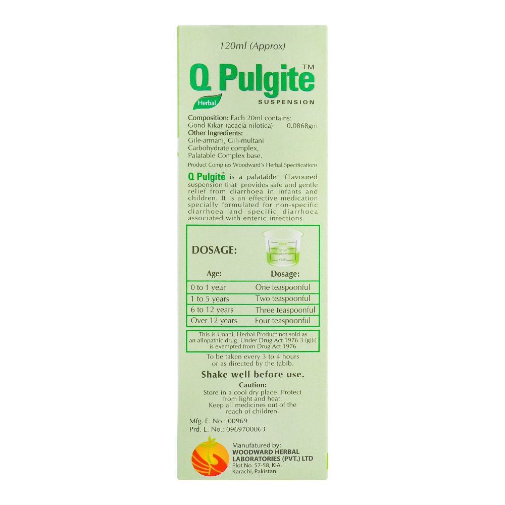 Woodward Herbal Q-Palgite Suspension, Banana Flavour, 120ml - Image 3