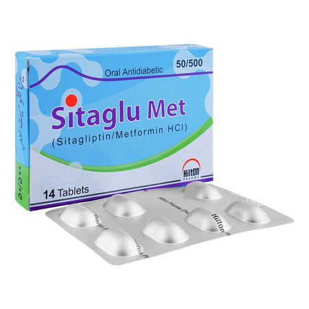 Hilton Pharma Sitaglu Met Tablet, 50/500mg, 14-Pack - Main Image