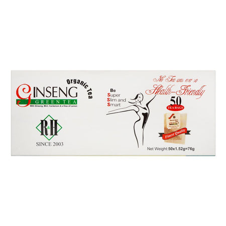 Roots & Herbs Green Tea With Ginseng, Mint, Cardamom & Lemon, 50-Pack - Image 2