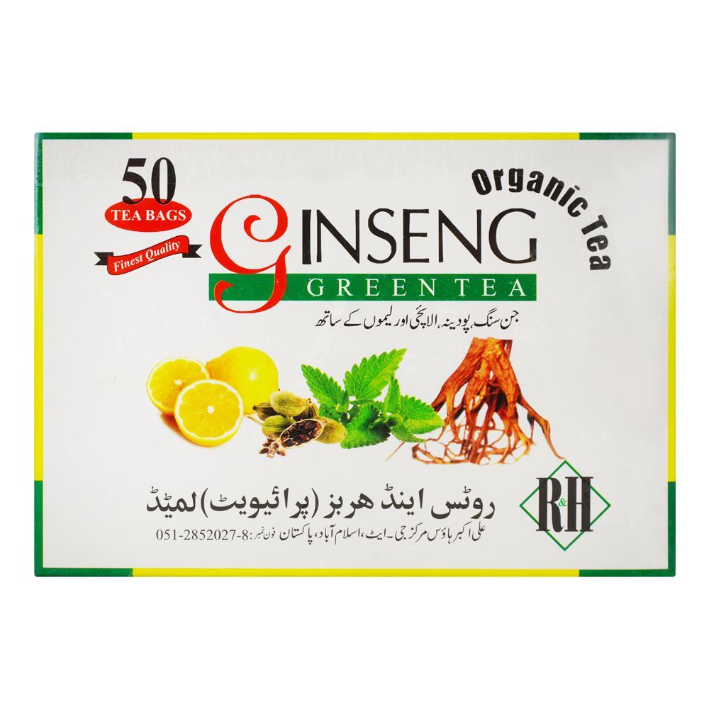 Roots & Herbs Green Tea With Ginseng, Mint, Cardamom & Lemon, 50-Pack - Image 5