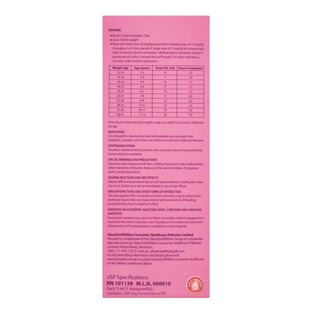 GSK Children's Panadol Liquid, Sugar-Free, 120ml - Image 5