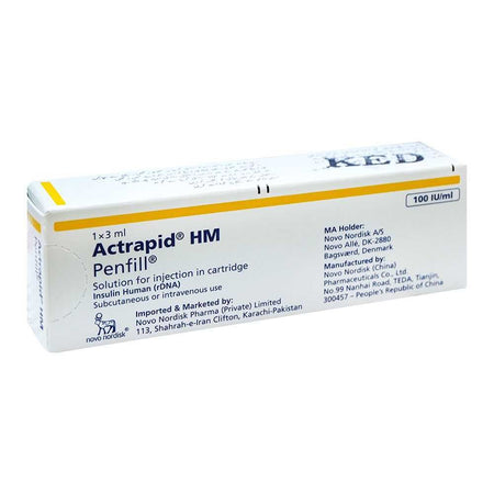Novo Nordisk Pharma Actrapid HM Penfill, 100IU/ml, 3ml - Main Image