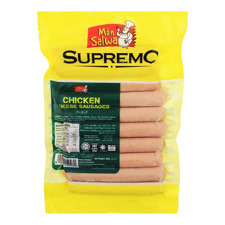MonSalwa Supremo Chicken Cheese Sausages, 10-Pack, 340g - Main Image