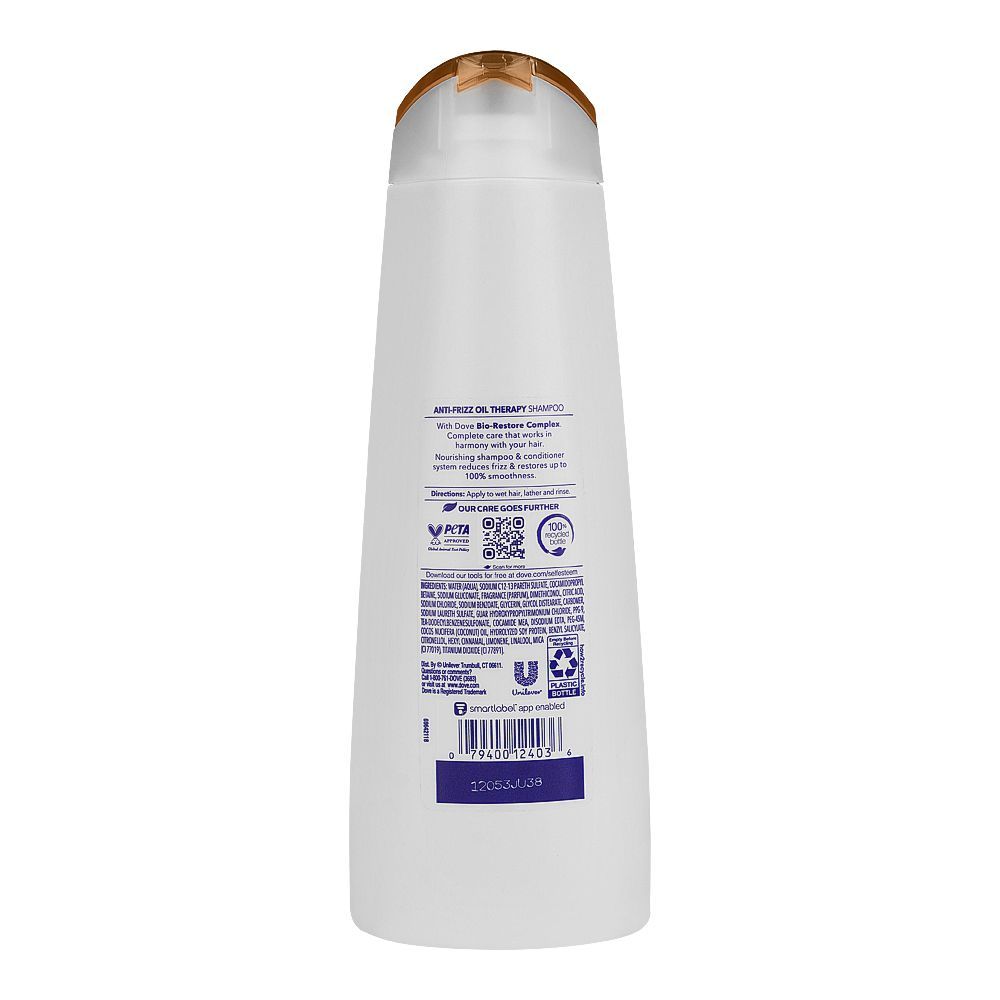 Dove Ultra Care Anti-Frizz Oil Therapy Shampoo, For Frizzy Hair, 355ml - Image 2