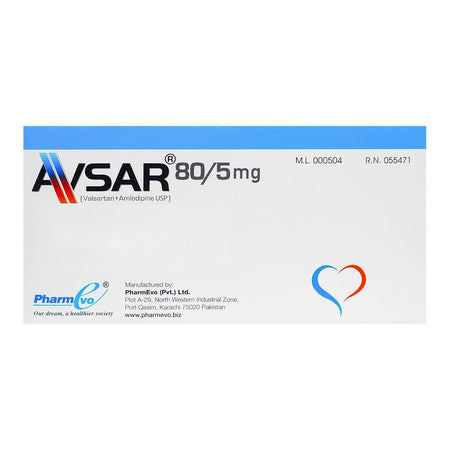 PharmEvo Avsar Tablet, 80/5mg, 14 Tablets - Image 2