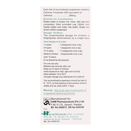 Sami Pharmaceuticals Caricef DS Suspension, 30ml - Image 4