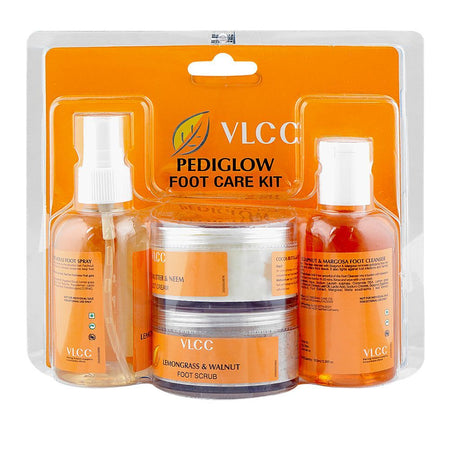 VLCC Pediglow Foot Care Kit, Foot Cleaner 100ml + Foot Scrub 50g + Foot Cream 50g + 100ml, 4-Pack - Image 2