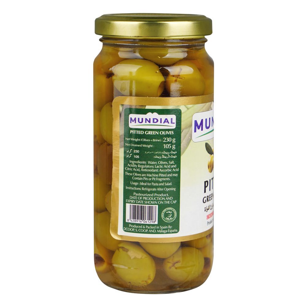 Mundial Pitted Green Olives, 230g - Image 2