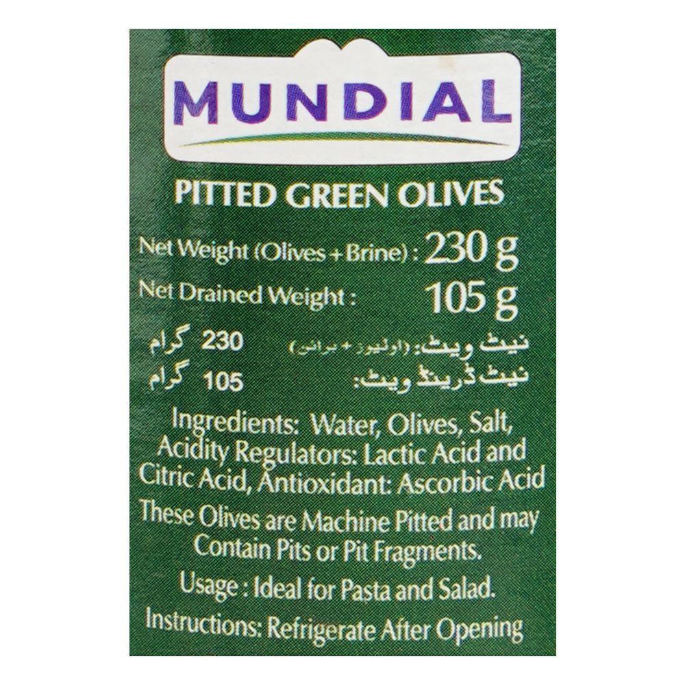 Mundial Pitted Green Olives, 230g - Image 3