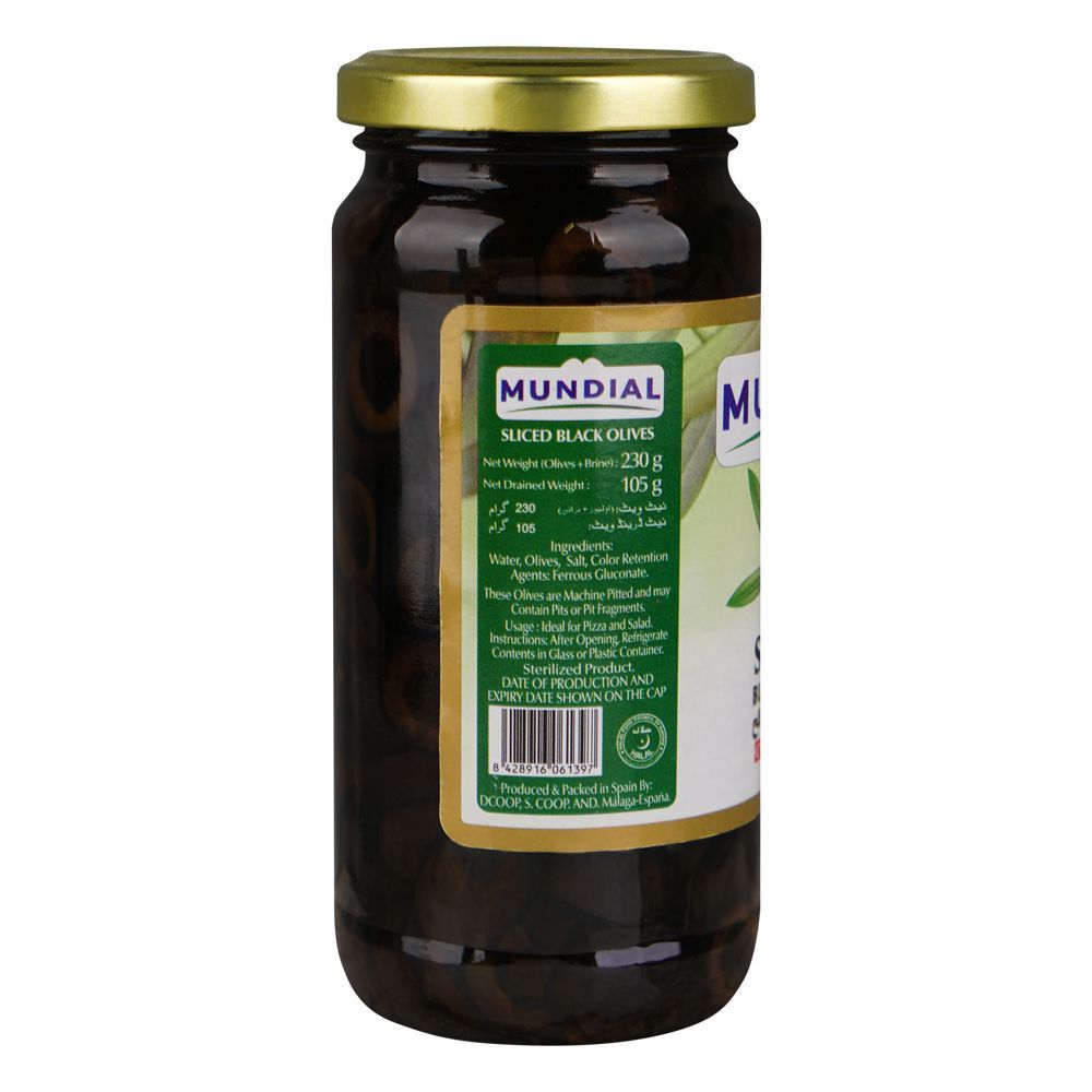 Mundial Sliced Black Olives, 230g - Image 2