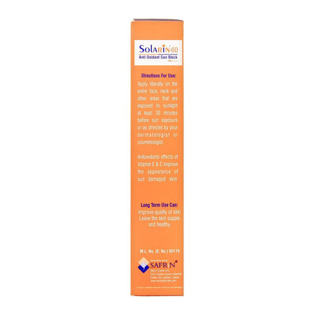 Solarin-60 Anti Oxidant Sun Block, PA+++, UAV/UVB, Paraben Free, 30g - Image 4