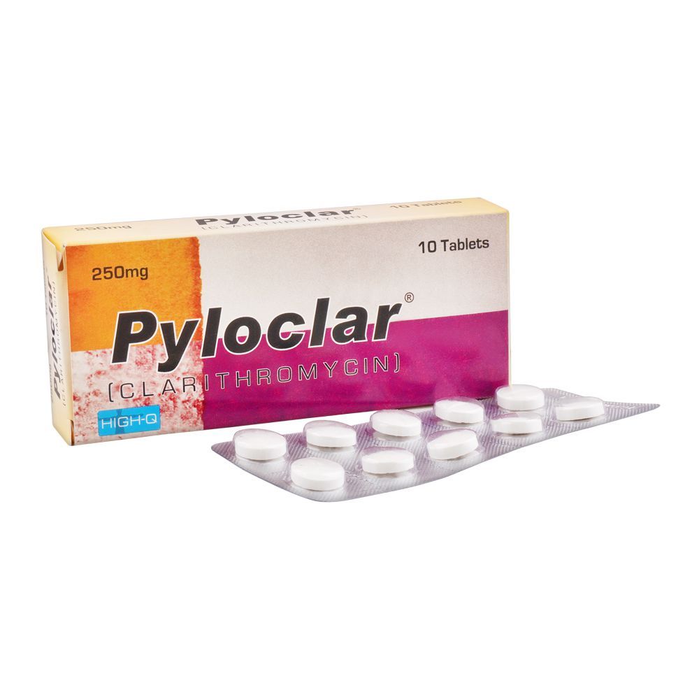 High-Q Pharmaceuticals Pyloclar Tablet, 250mg, 10-Pack - Main Image