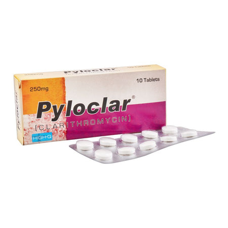 High-Q Pharmaceuticals Pyloclar Tablet, 250mg, 10-Pack - Main Image