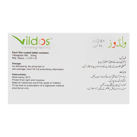 High-Q Pharmaceuticals Vildos Tablet, 50mg, 28-Pack - Image 2