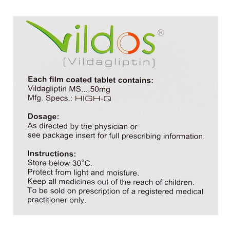 High-Q Pharmaceuticals Vildos Tablet, 50mg, 28-Pack - Image 3