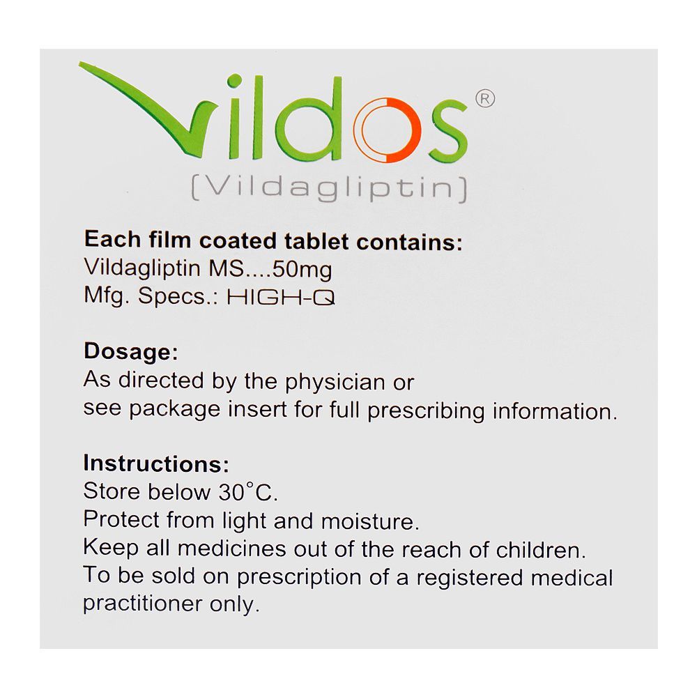 High-Q Pharmaceuticals Vildos Tablet, 50mg, 28-Pack - Image 3