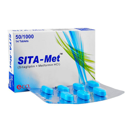 CCL Pharmaceuticals Sita Met Tablet, 50mg+1000mg, 14-Pack - Main Image