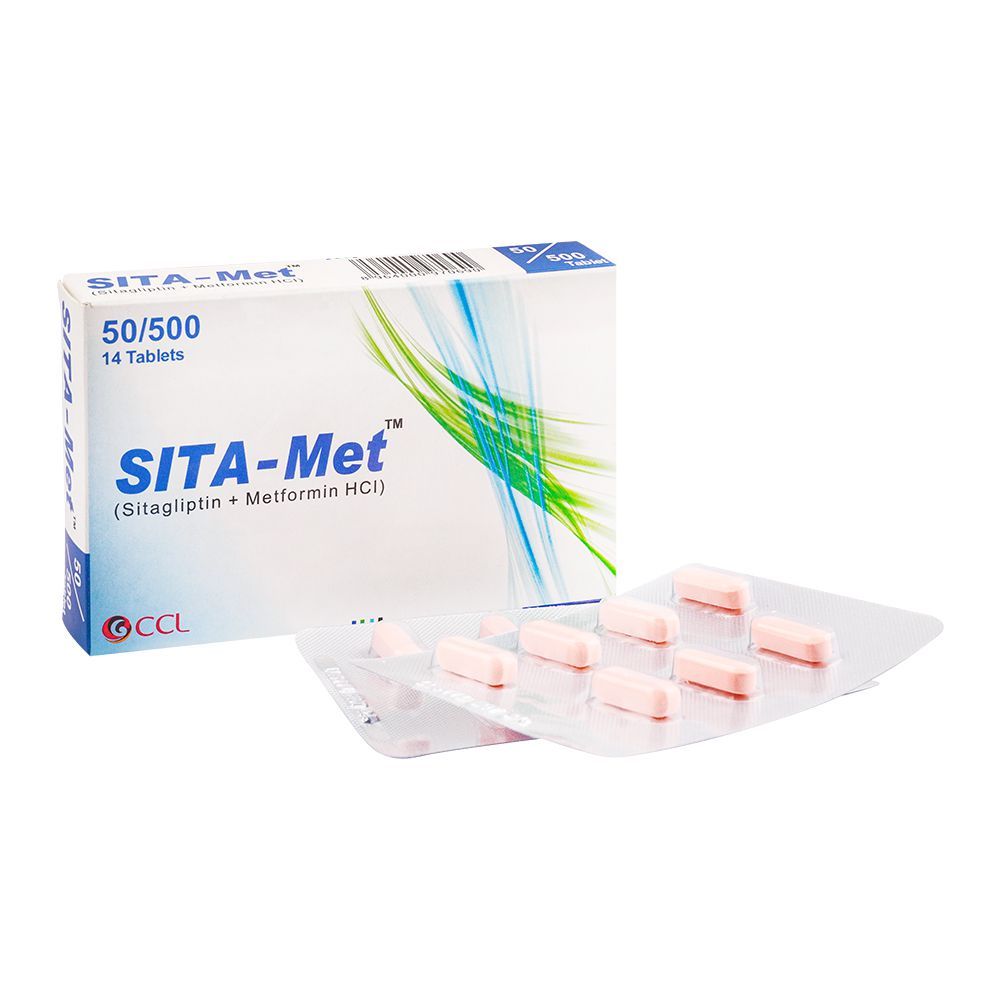 CCL Pharmaceuticals Sita-Met Tablet, 50/500mg, 14-Pack - Main Image