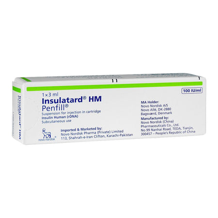 Novo Nordisk Pharma Insulatard Penfill, 100IU/ml, 1x3ml - Main Image