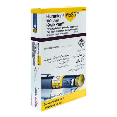 Eli Lilly Humalog Mix 25 KwikPen, 100IU/ml, 3.5mg/ml, 3ml - Main Image