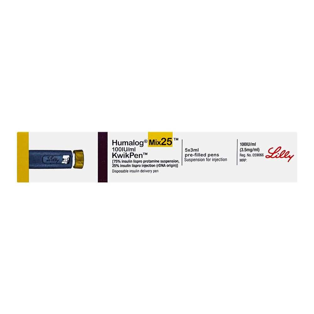 Eli Lilly Humalog Mix 25 KwikPen, 100IU/ml, 3.5mg/ml, 3ml - Image 3