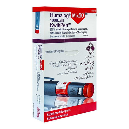 Eli Lilly Humalog Mix 50 KwikPen, 100IU/ml, 3.5mg/ml, 3ml - Main Image
