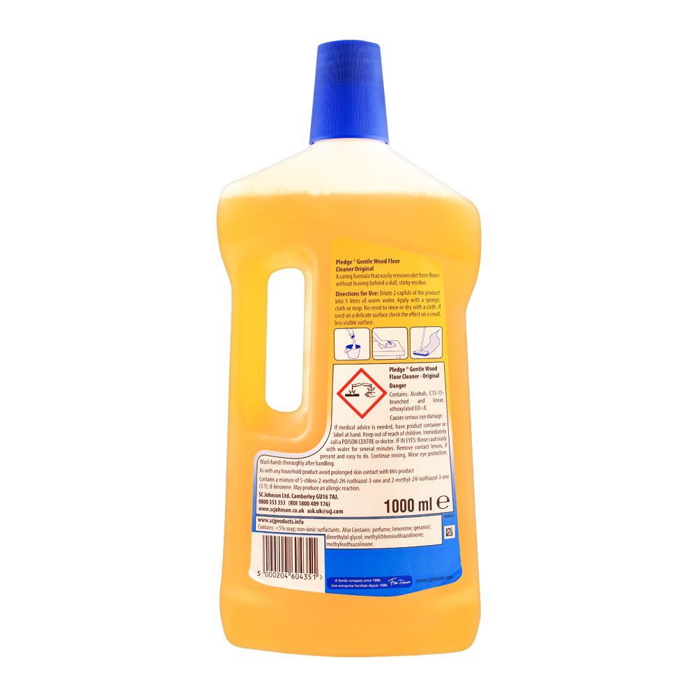 Pledge Clean It Gentle Wood Floor Cleaner, Original, 1000ml - Image 2