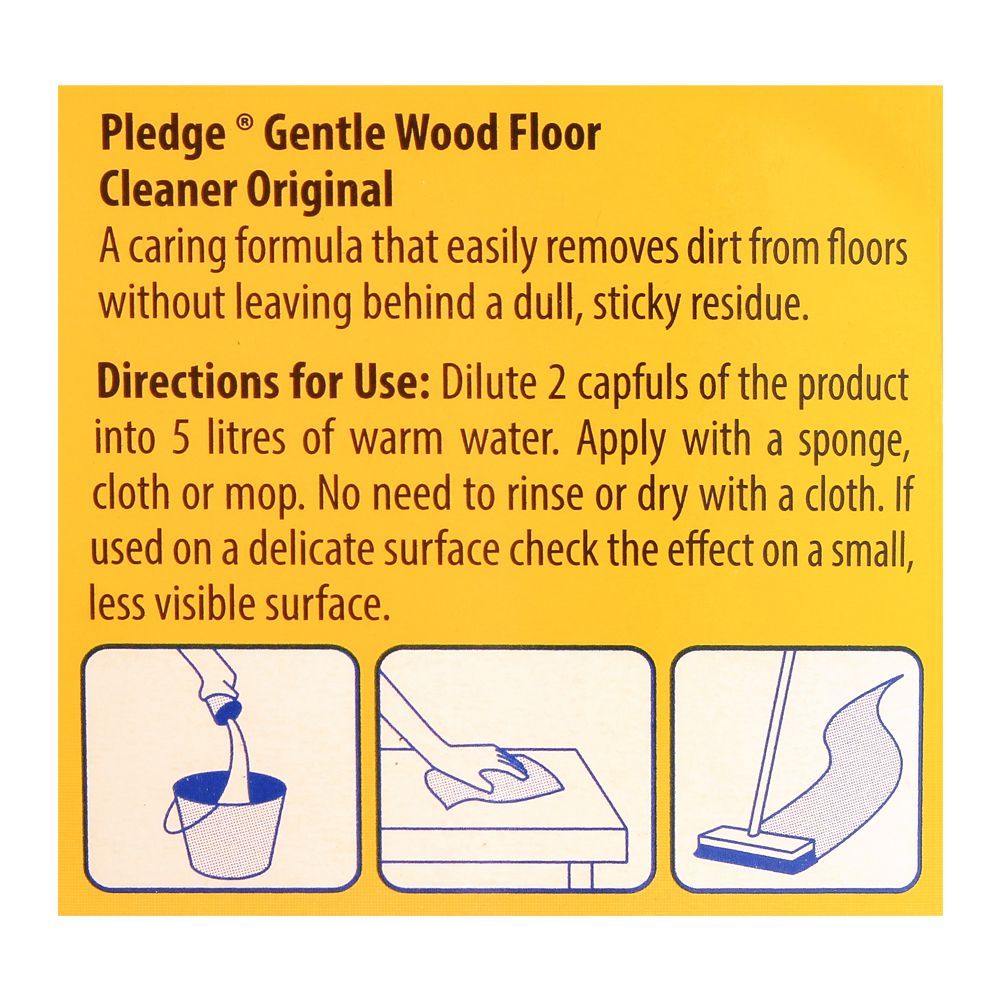 Pledge Clean It Gentle Wood Floor Cleaner, Original, 1000ml - Image 3